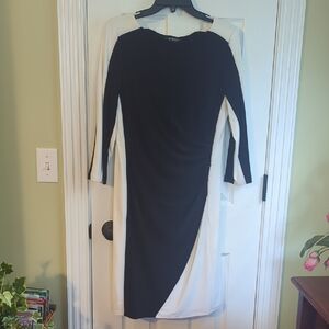 Ralph Lauren Black and White Long Sleeve Dress
